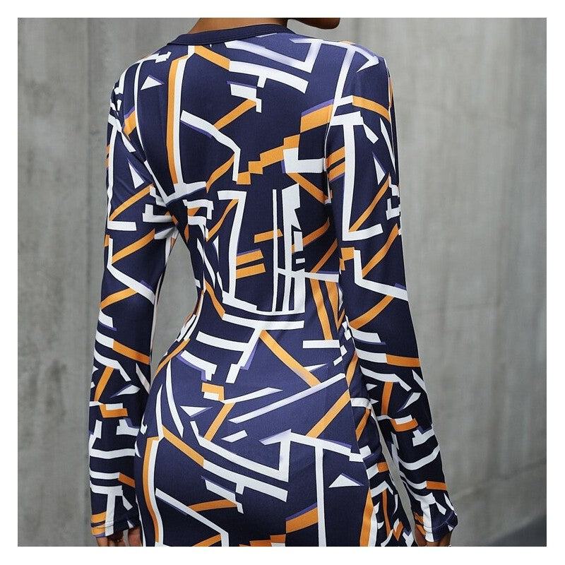 Geometric Split Long Sleeve Tee