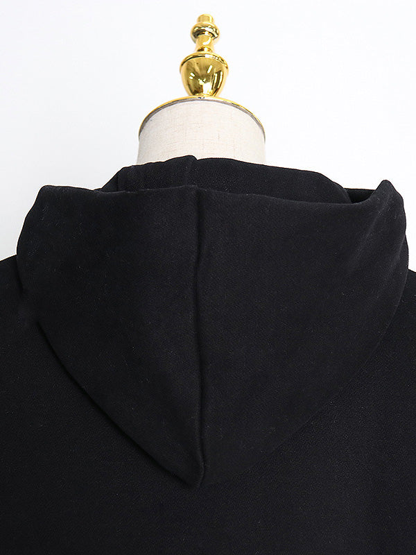 Casual Loose Solid Color Hoodies Top