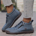 Women's Handmade Stitching Flat Shoes – Soft Sole Casual Lace-Up Flats