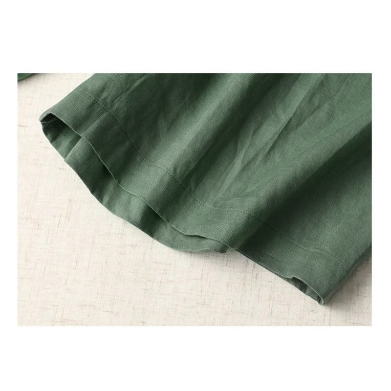 Women's Wide Leg Cotton Blend High Waist Casual Pants