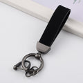 Solid Color Metal Leather Keychain Fashion Accessory