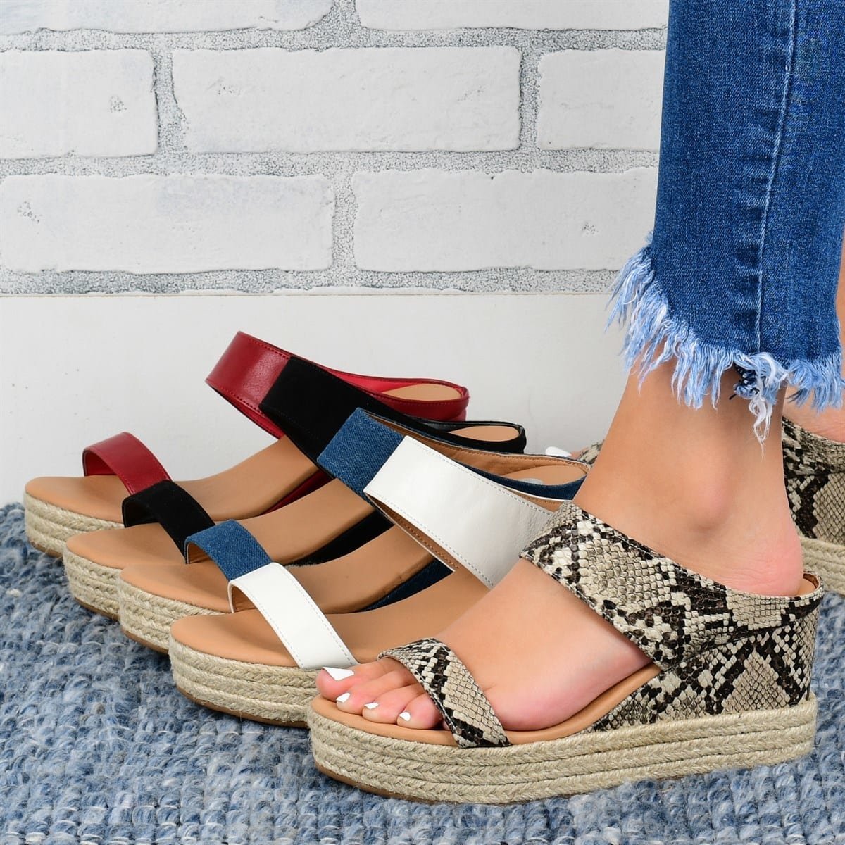 Women's Cutout Wedge Sandals | Hollow Platform Heels PU Upper
