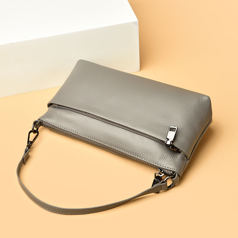 Women's Genuine Leather Shoulder Crossbody Bag – Soft Structured Handbag
