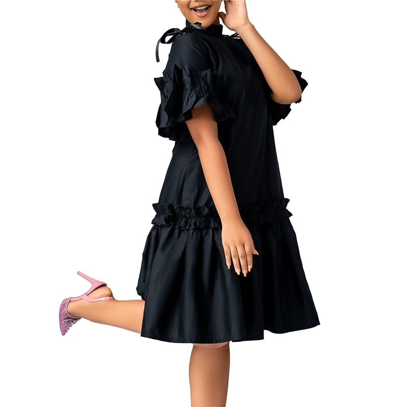 Solid Color Ruffle Hem A-Line Skirt - Trendy and Chic Fashion Piece