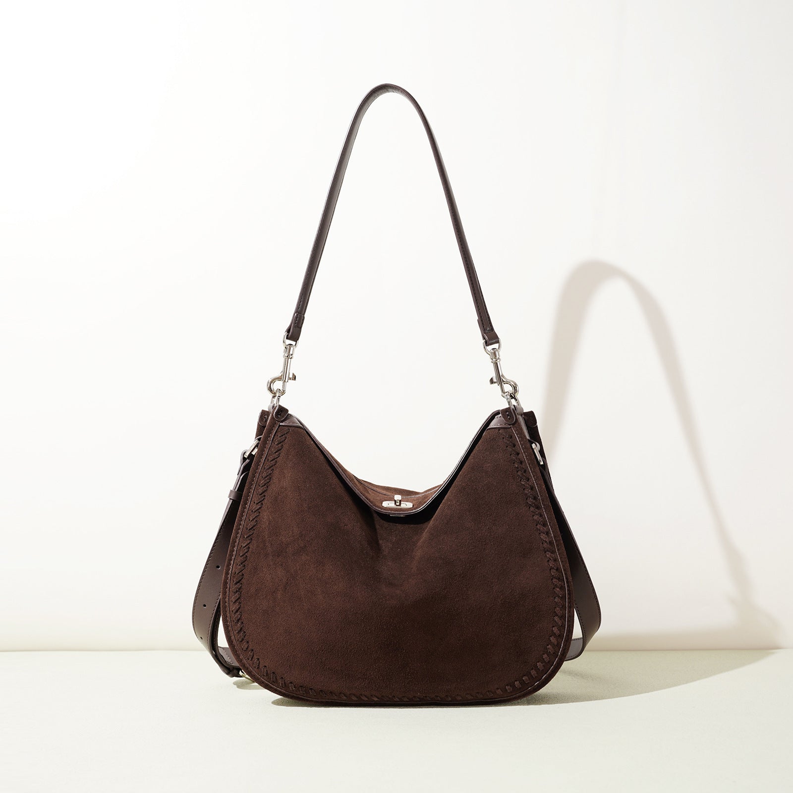 Genuine Suede Leather Crossbody Bag