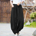 Ramie Cotton Sand Wash Soft & Versatile Wide Leg Pants For Home, Travel & Leisure