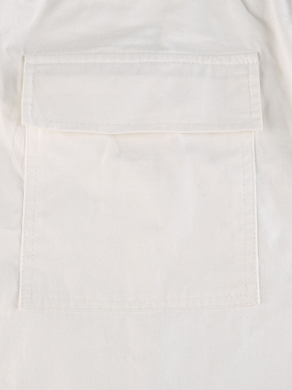 Loose Wide Leg Drawstring Pockets Solid Color Split-Joint Pants Trousers