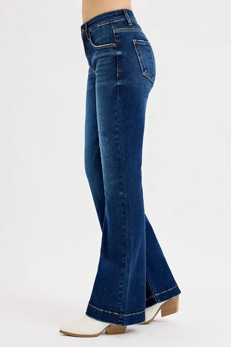 Full SIze Tummy Control Mid Rise Flare Jeans Plus SIze