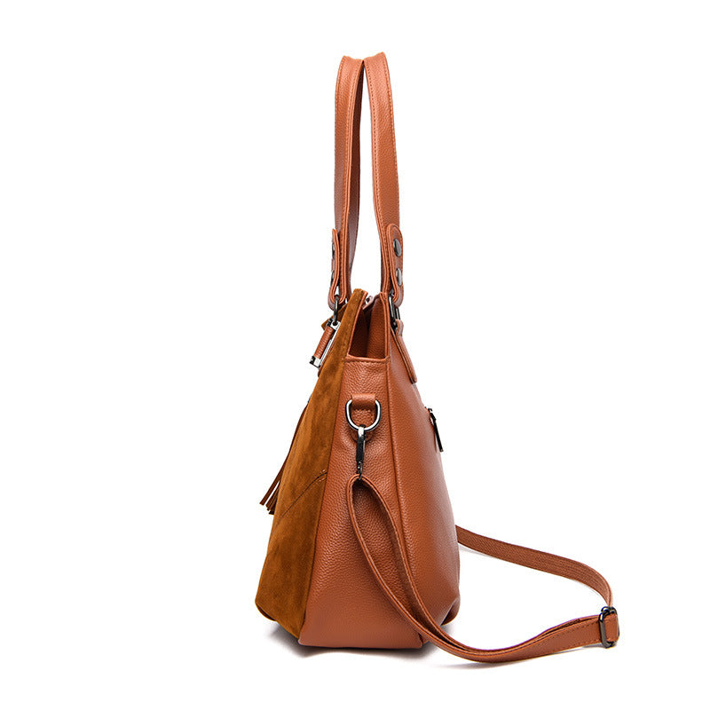 Women's Retro Tassel Suede Crossbody Bag | Vintage European Style Handbag with Multiple Pockets