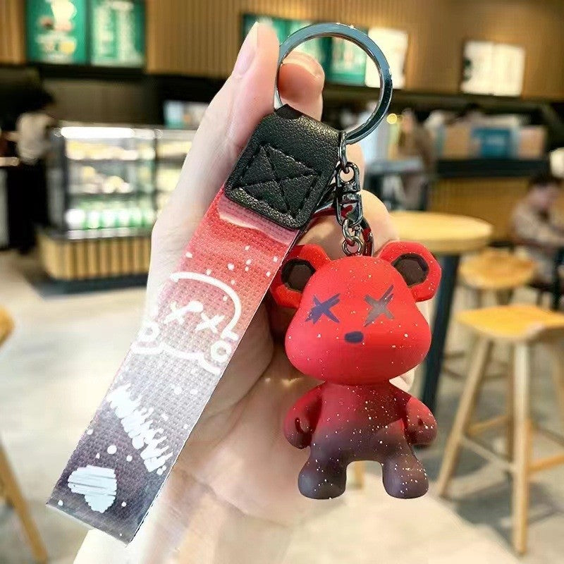 Starry Sky Bear Keychain Pendant