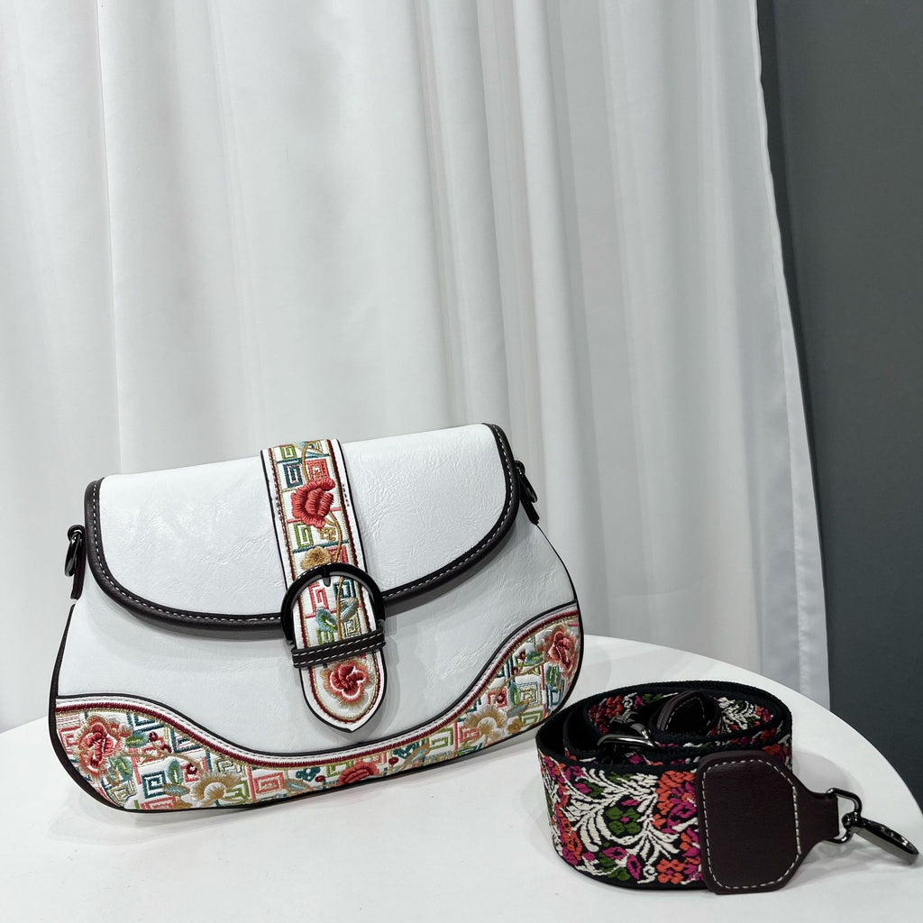 Retro Chinese Embroidered Crossbody Bag for Women - Handcrafted Ethnic Style Shoulder Bag