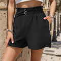 Trendy Black Pleated Shorts with Versatile Style