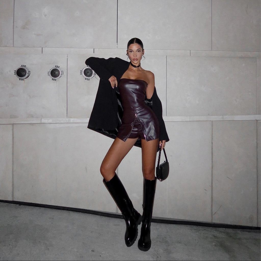 99 Problems Faux Leather Two Piece Set