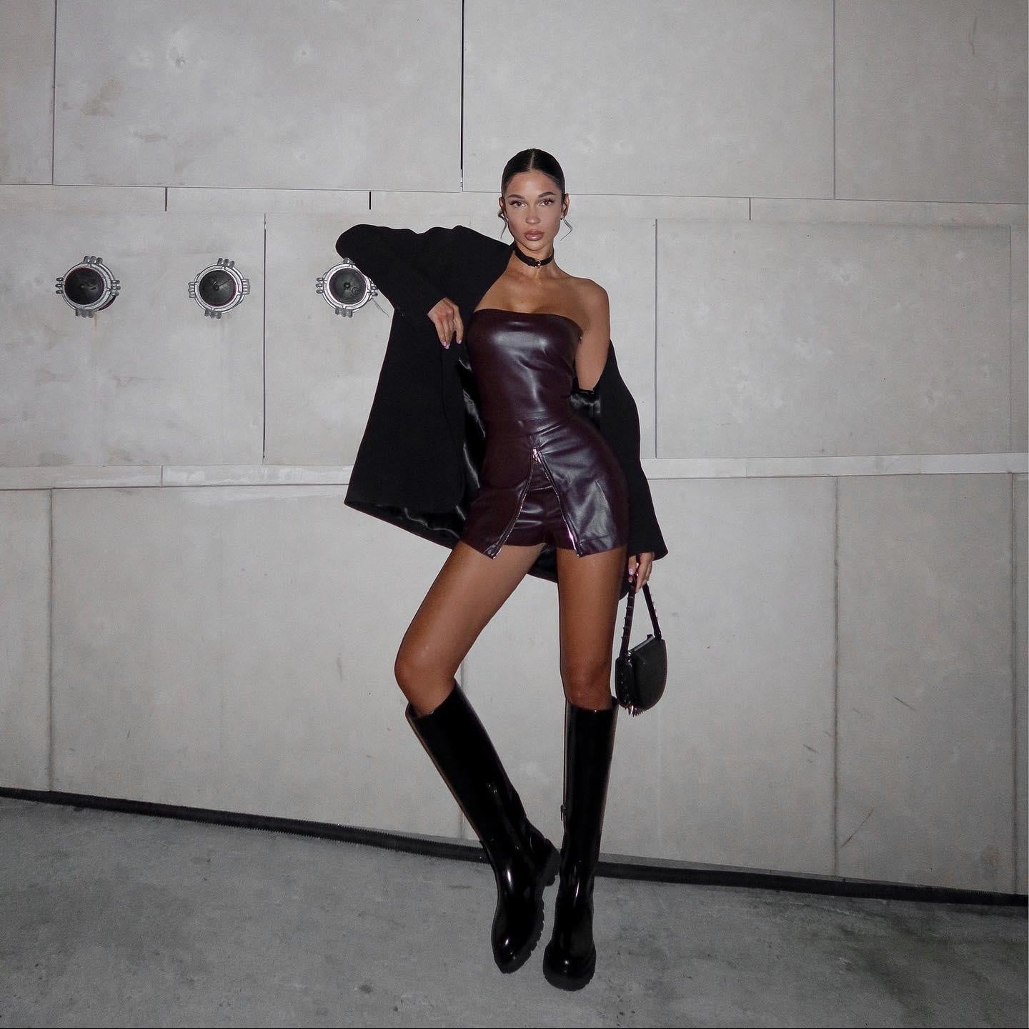 99 Problems Faux Leather Two Piece Set