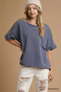 Mineral Wash Round Neck Top