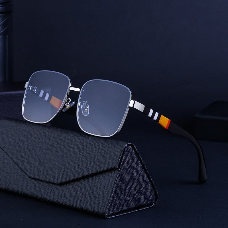 Fashion Oversized Square Striped Sunglasses
