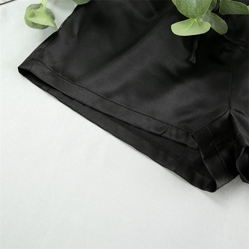Silky Halter Top and Shorts Pajama Set for Women