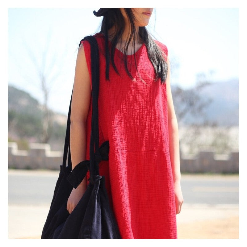 Relaxed Fit Double-Layered Solid Color Dress