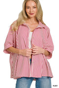 Oversized Stripe Button Down Shirt