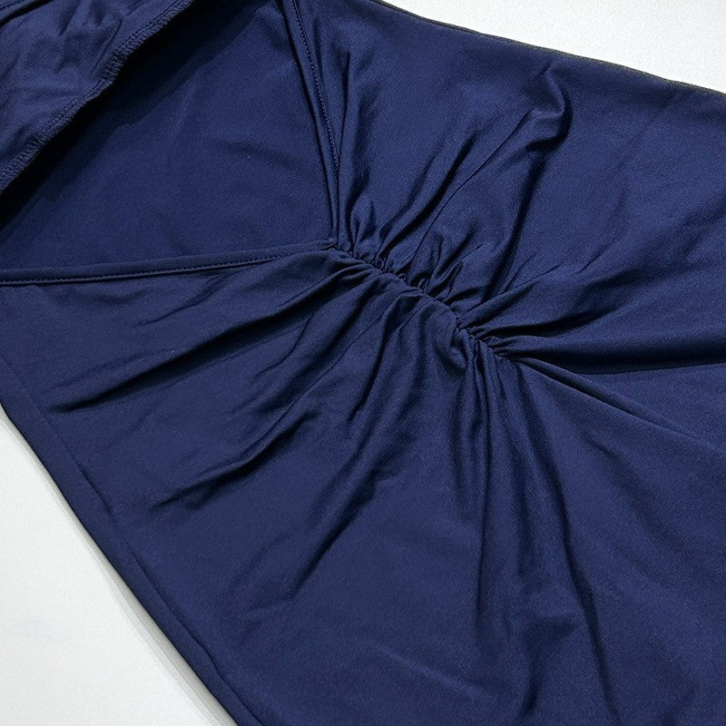 Solid Color Backless One-Shoulder Sleeveless Jumpsuit