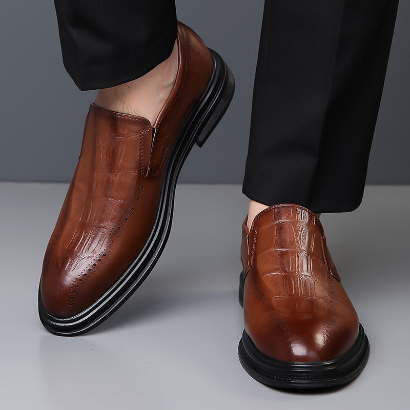Men's British-Style Pointed Toe Leather Dress Shoes