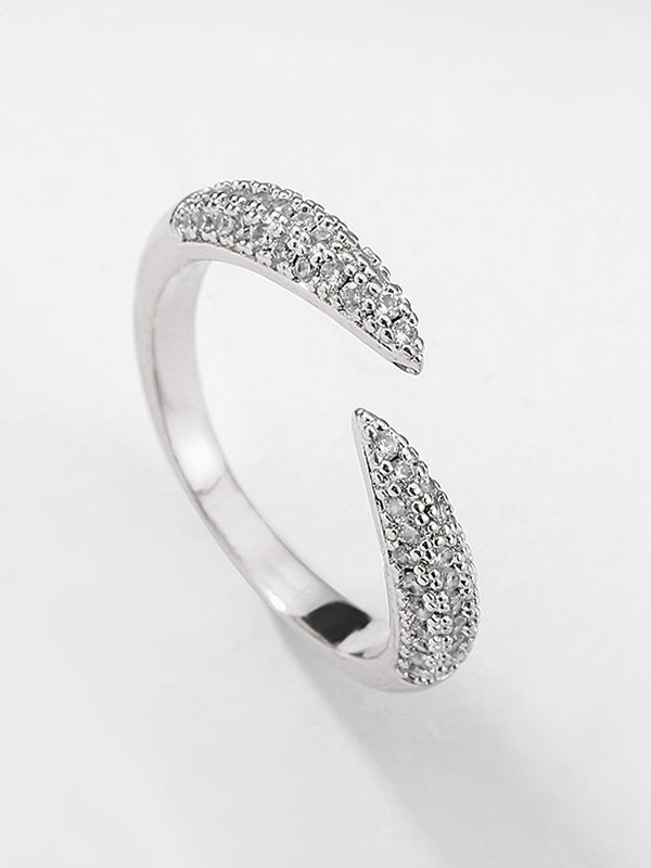 Simple Casual Zircon Adjustable Ring