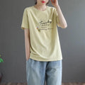 Relaxed Fit Women's T-Shirt Featuring Solid Color Print