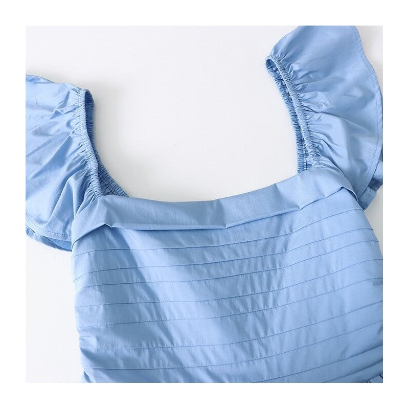 Square Neck Bell Sleeve Bodycon Dress