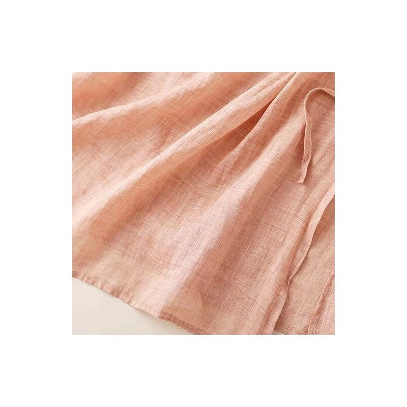 Relaxed Fit Short Sleeve T-Shirt with Waist Tie