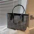 Plaid Shoulder Tote Bag for Women – Large Capacity Nylon Everyday Handbag