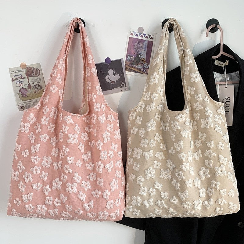 Minimalist Fairy Floral Lace Single Shoulder Canvas Bag