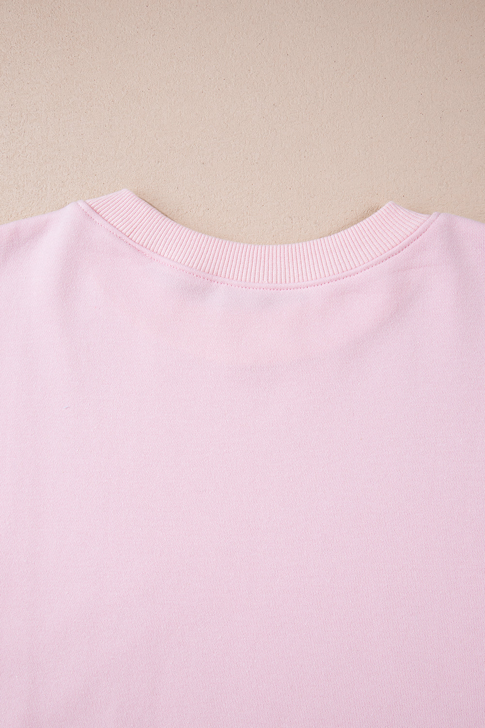 Light Pink Color Block Batwing Sleeve Loose Fit Sweatshirt