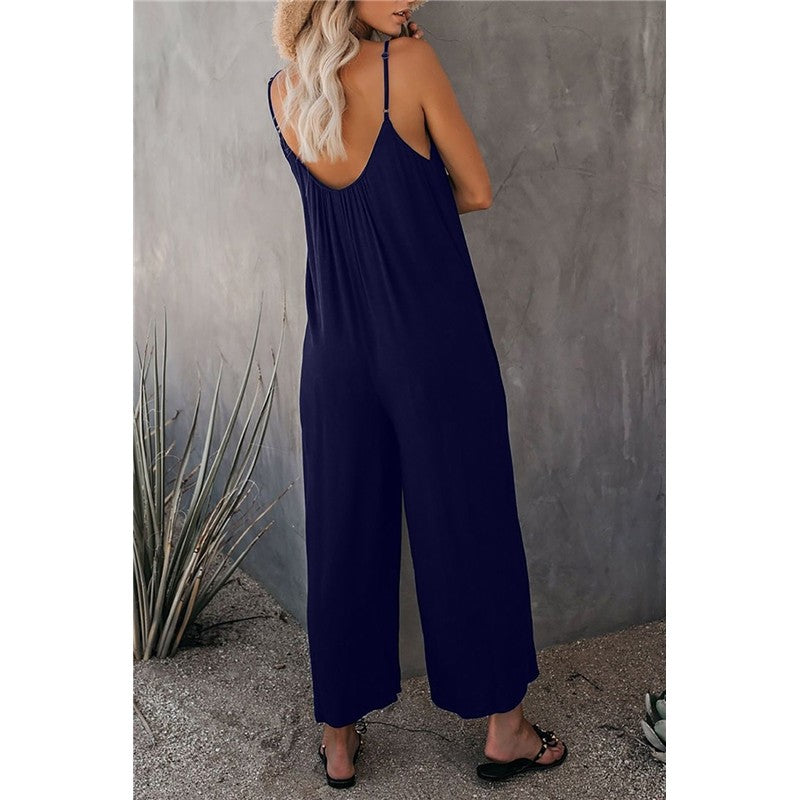 Spaghetti Strap Wide Leg Jumpsuit