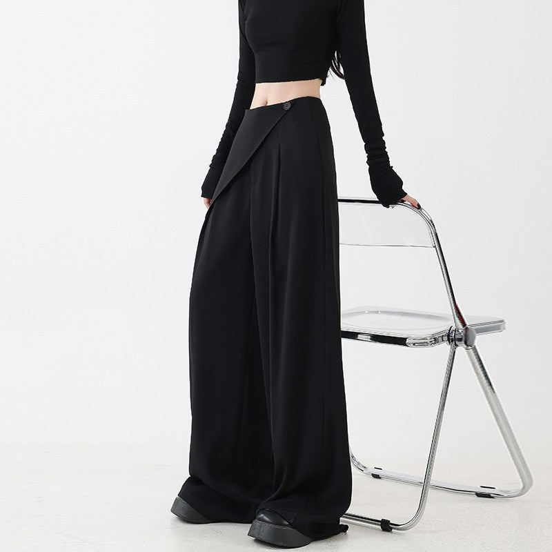 High-Waisted Slim Black Suit Trousers for a Versatile Look