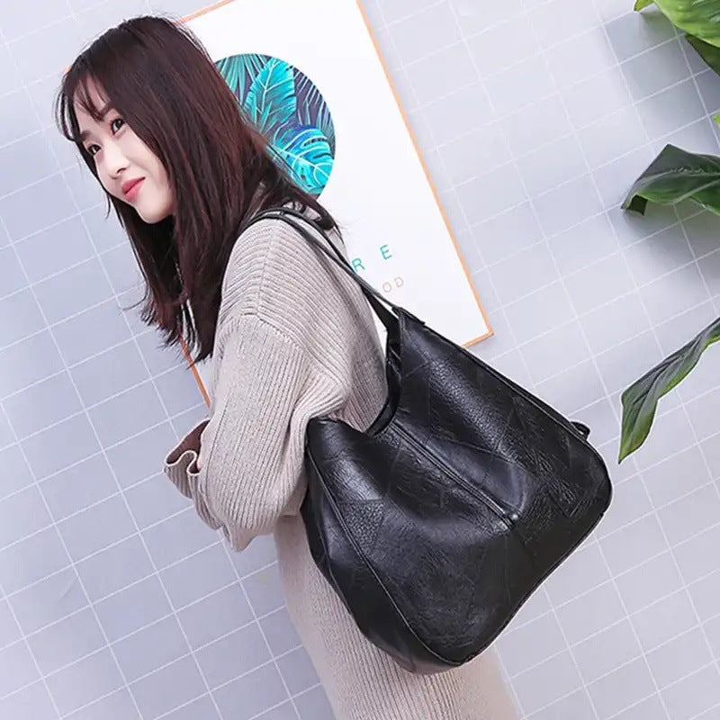 Women's Soft PU Leather Bucket Bag – Stylish Shoulder & Tote Handbag