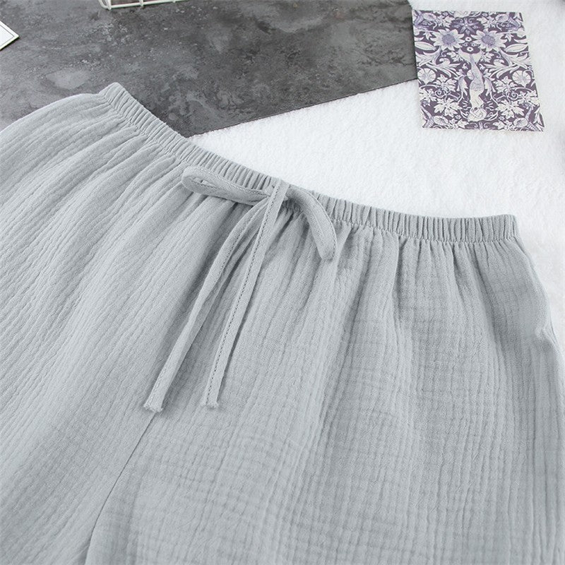 Solid Color Crewneck Short Sleeve T-Shirt and Shorts Set - Loose Fit, Lightweight Loungewear