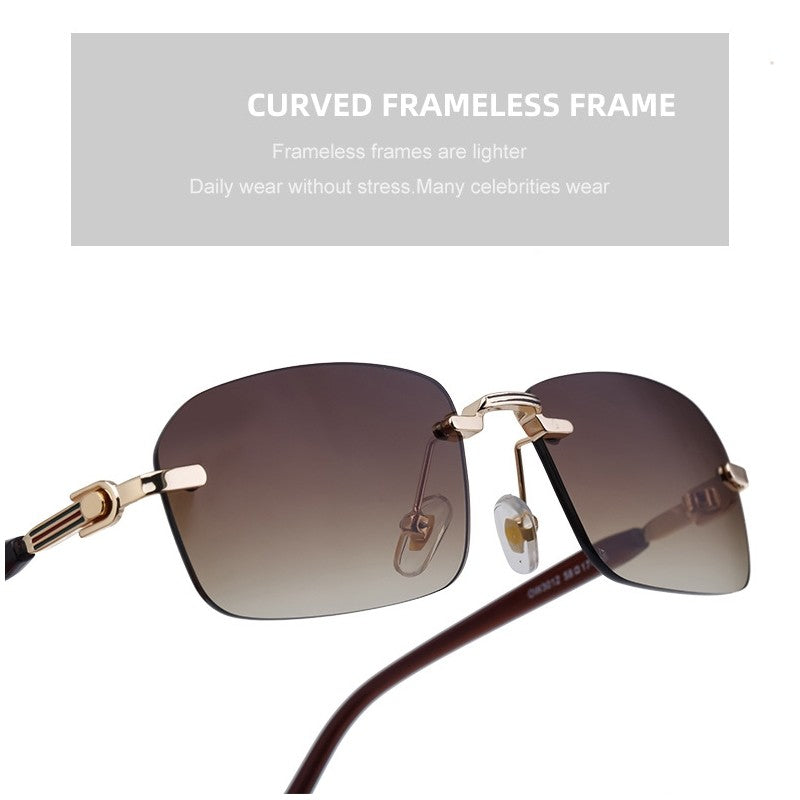 Frameless Square UV400 Sun Protection Fashion Outdoor Sunglasses