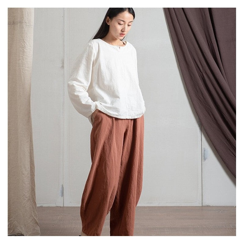 Relaxed-Fit Solid Color Trousers for Ultimate Comfort