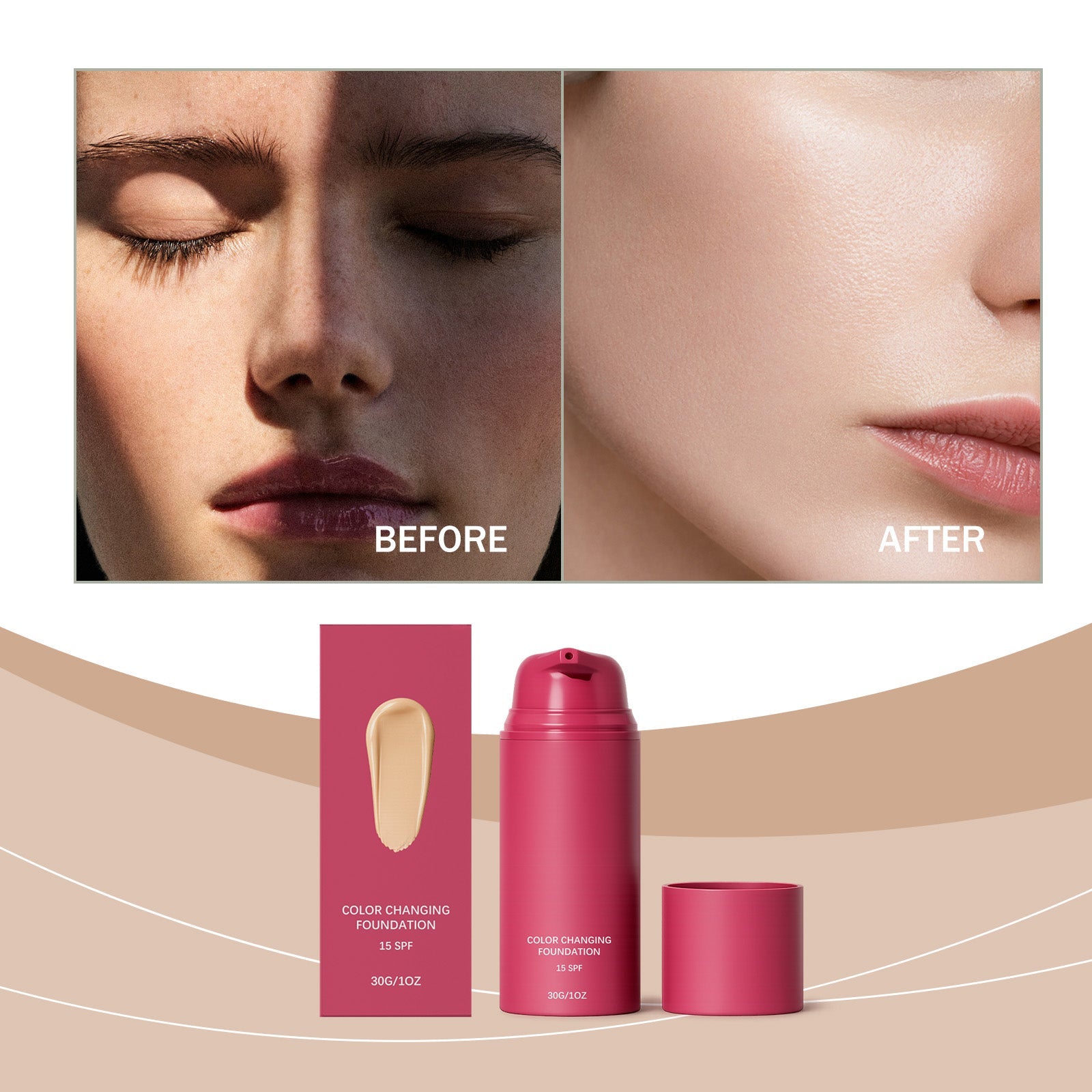 Thermo-responsive Color Adjusting Foundation Natural Shade