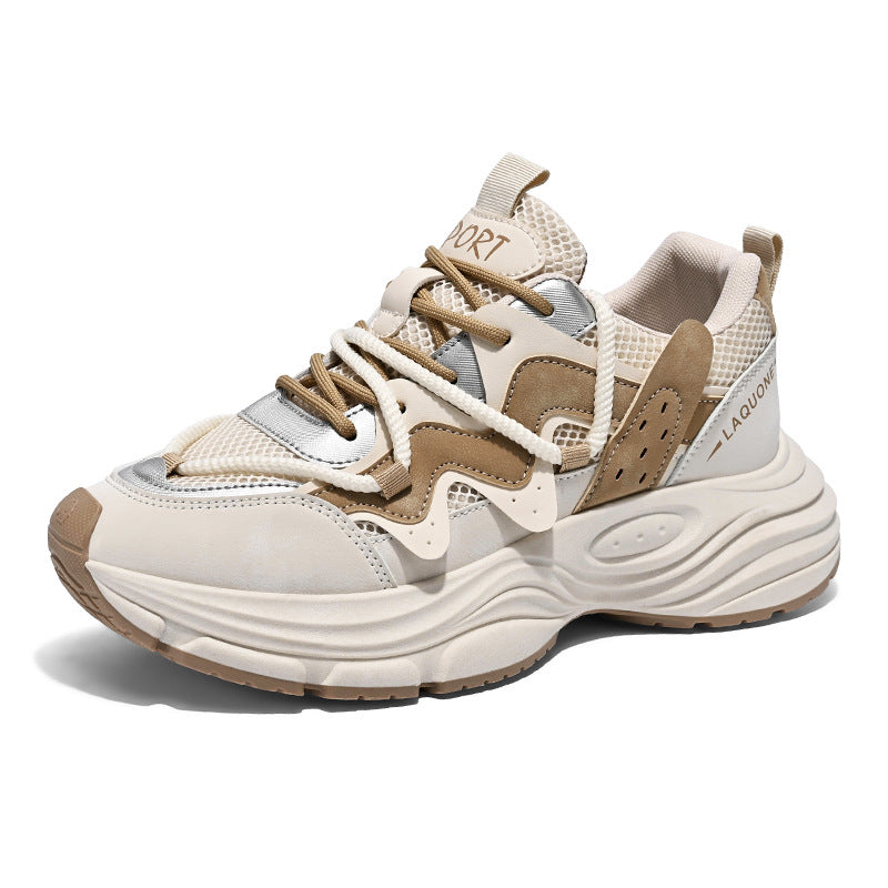 Breathable Mesh Running Sneakers - Unisex Casual Athletic Shoes with Thick Sole
