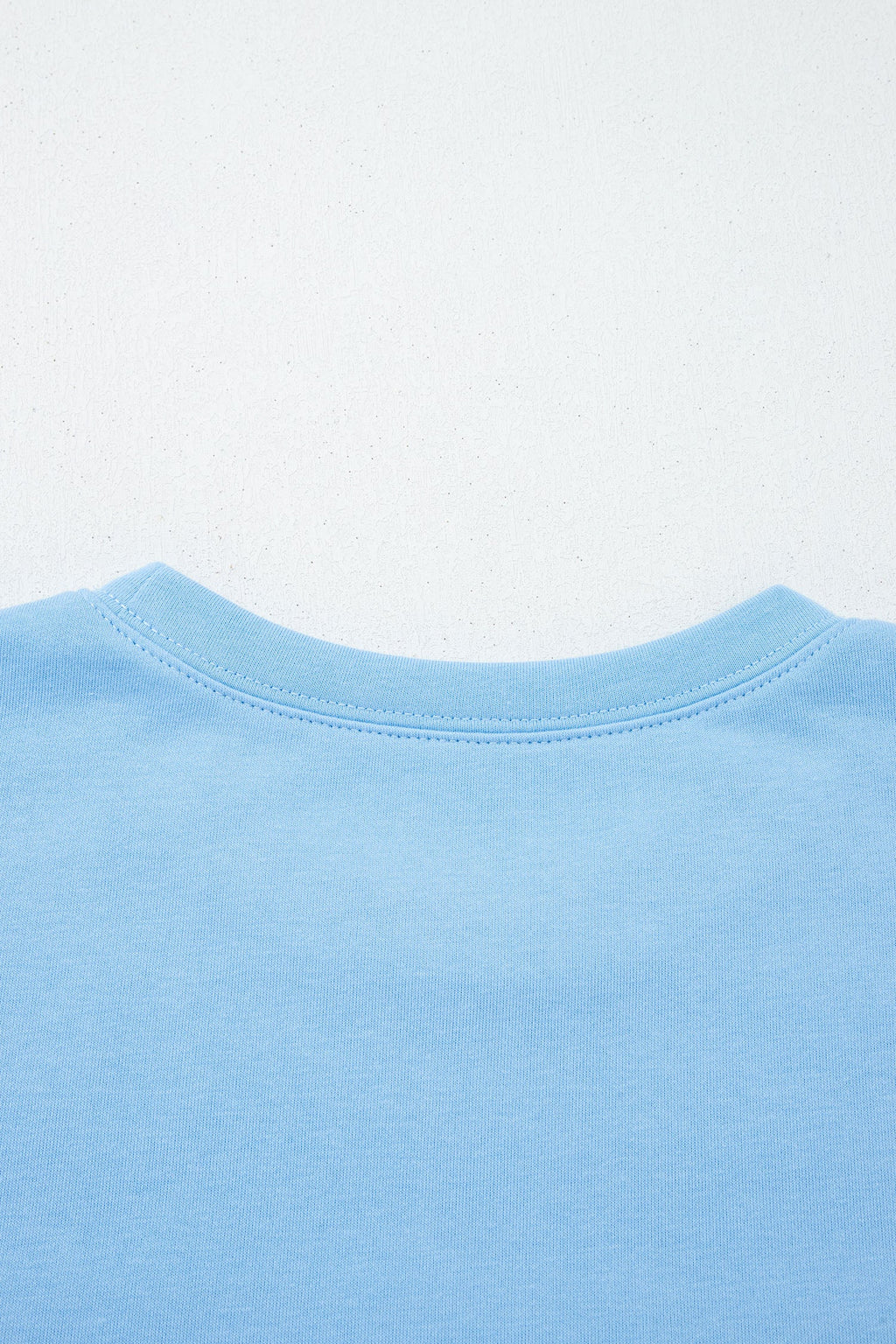 Mist Blue USA Flag Textured Patchwork Cap Sleeve Tee