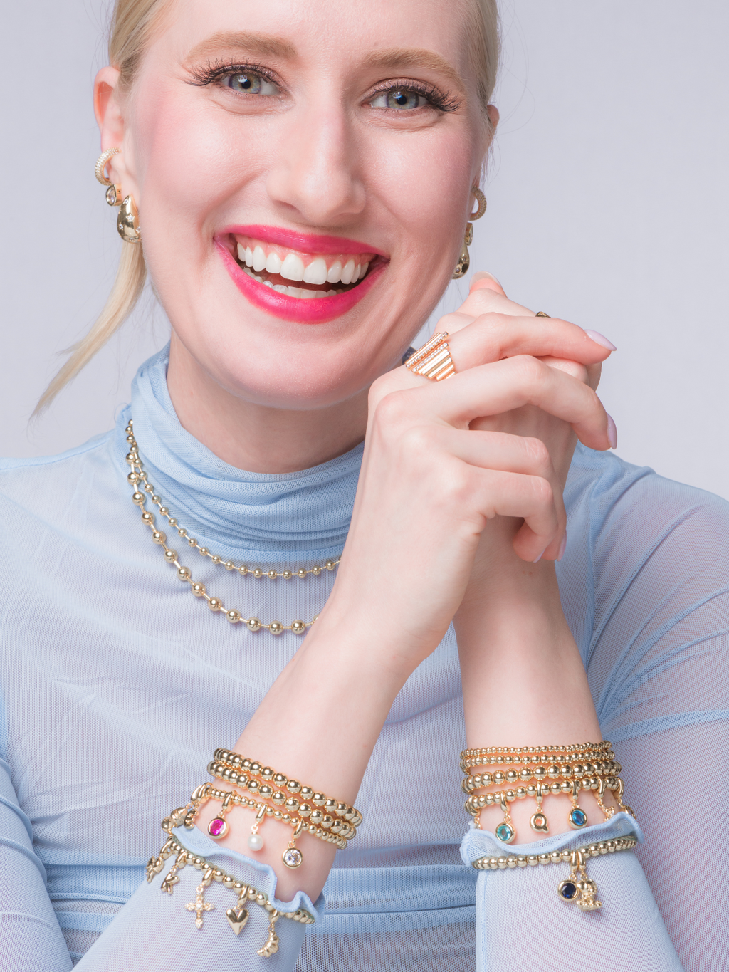 Silver Stretch Bead Bracelet