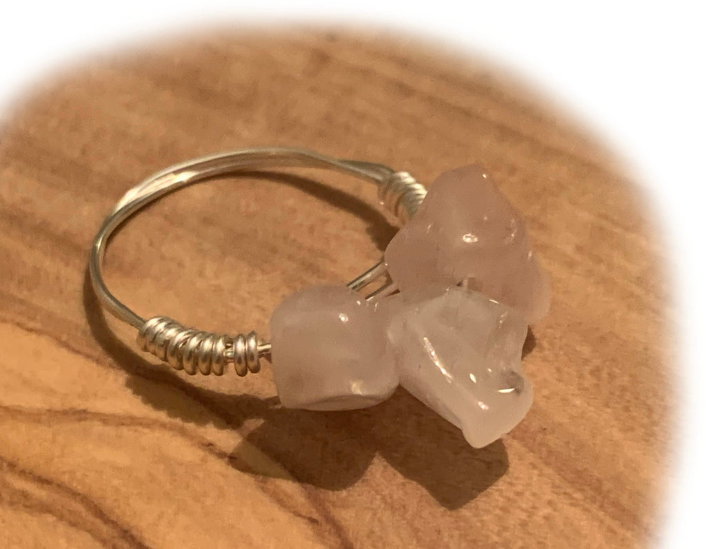 Ahava Handmade Wire Wrapped Rose Quartz Ring Size 6