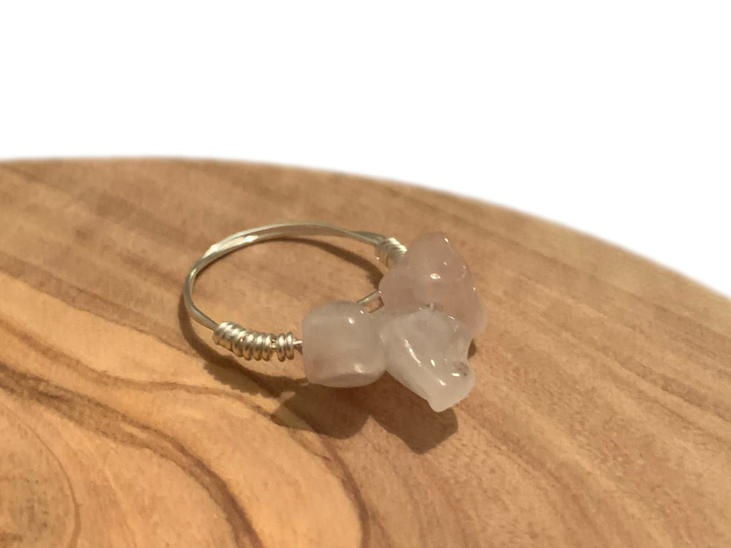 Ahava Handmade Wire Wrapped Rose Quartz Ring Size 6