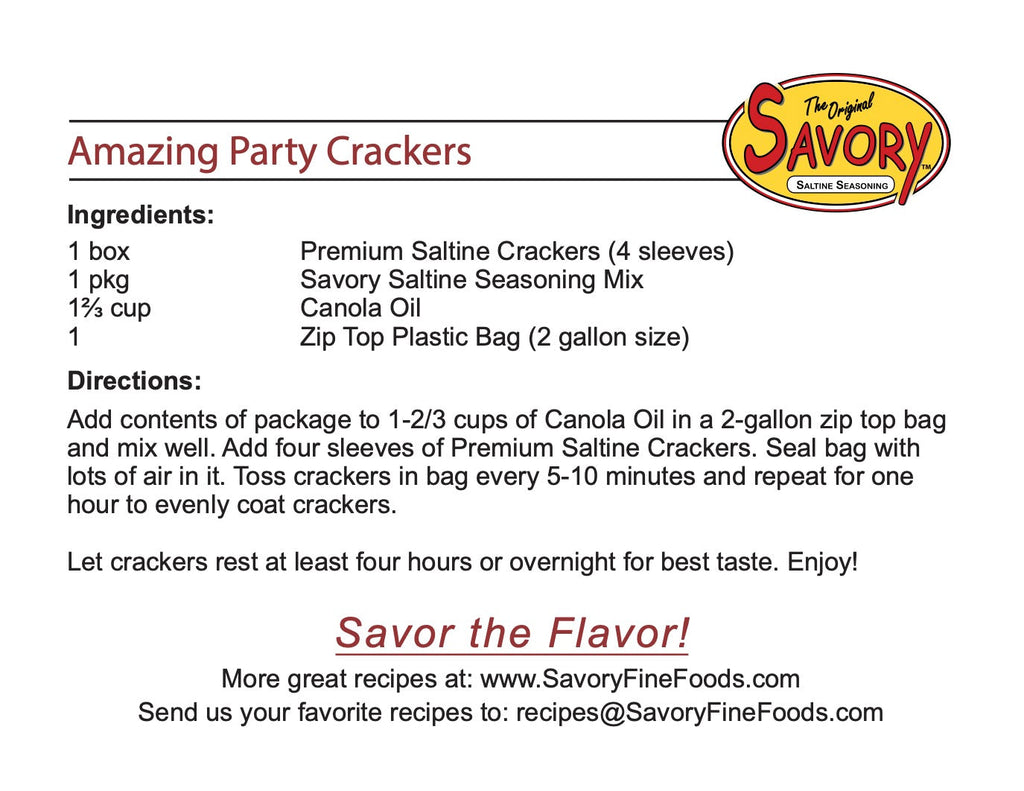 Savory Party Cracker Seasonings | 6 Flavors
