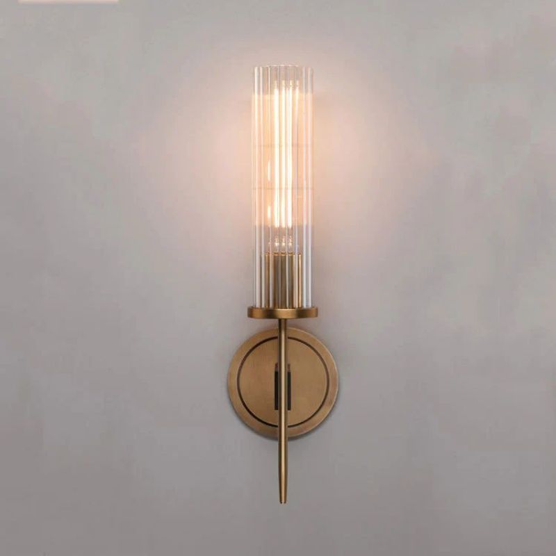 Solid Brass Wall Sconce with Glass Shade E26 15.7" Lamp