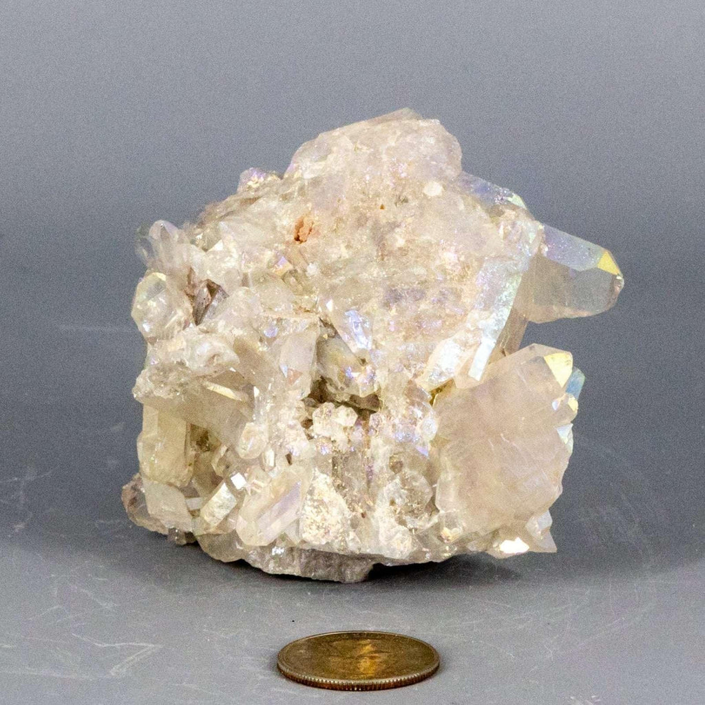 Angel Aura Quartz Crystal Point Cluster Iridescent