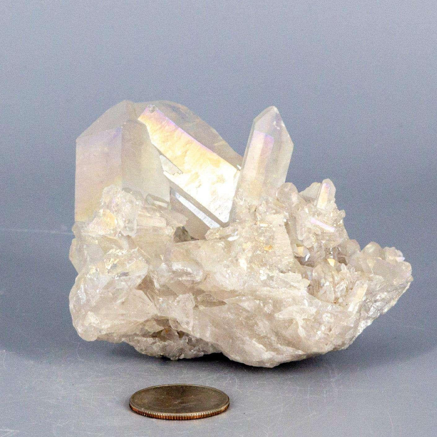 Angel Aura Quartz Crystal Point Cluster Iridescent