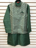 Green kurta with jacket