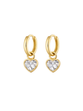 Bezel Heart Huggie Earring